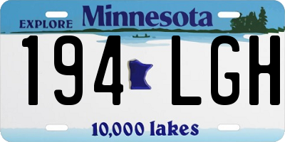 MN license plate 194LGH