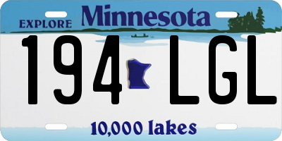 MN license plate 194LGL