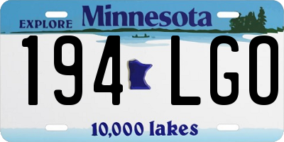 MN license plate 194LGO