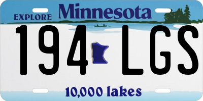 MN license plate 194LGS