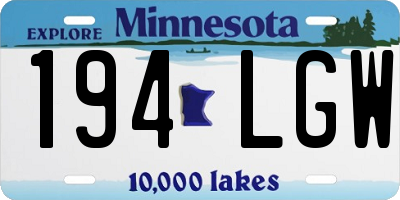 MN license plate 194LGW