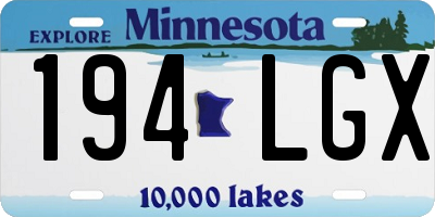 MN license plate 194LGX