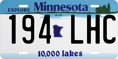 MN license plate 194LHC