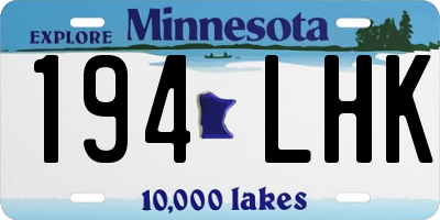 MN license plate 194LHK