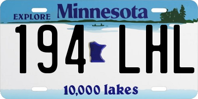 MN license plate 194LHL