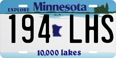 MN license plate 194LHS