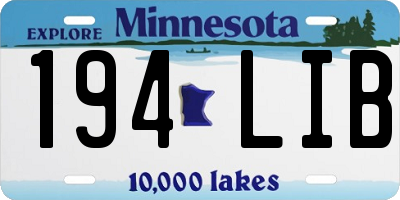 MN license plate 194LIB