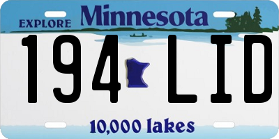 MN license plate 194LID