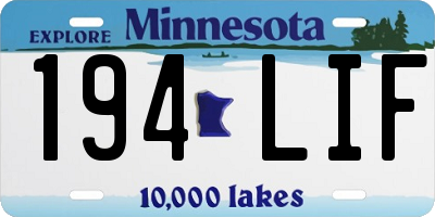 MN license plate 194LIF