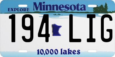 MN license plate 194LIG