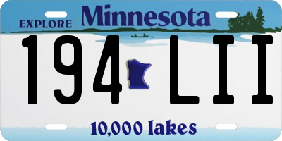 MN license plate 194LII