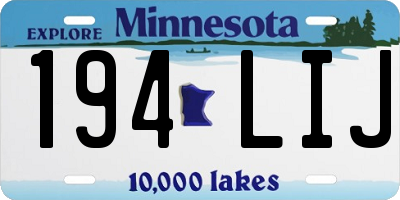 MN license plate 194LIJ