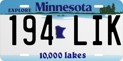 MN license plate 194LIK