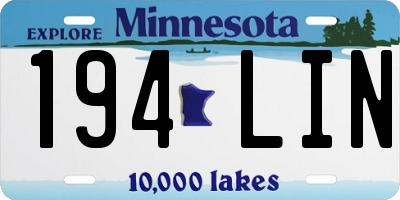 MN license plate 194LIN