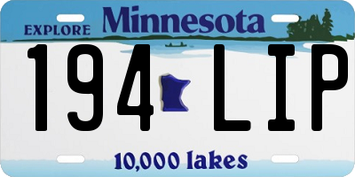 MN license plate 194LIP