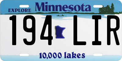 MN license plate 194LIR