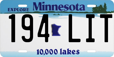 MN license plate 194LIT