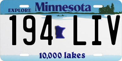 MN license plate 194LIV