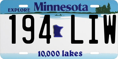 MN license plate 194LIW