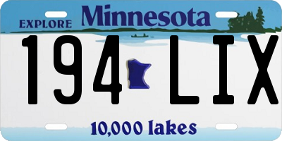 MN license plate 194LIX