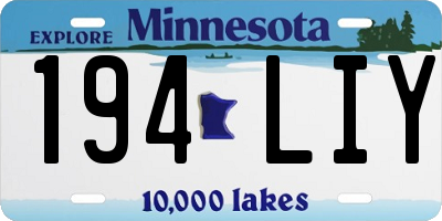 MN license plate 194LIY