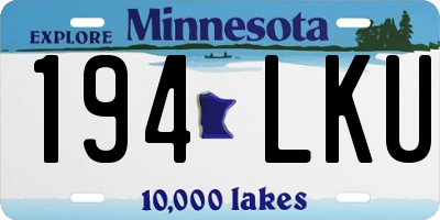 MN license plate 194LKU