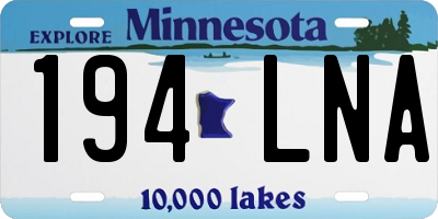 MN license plate 194LNA