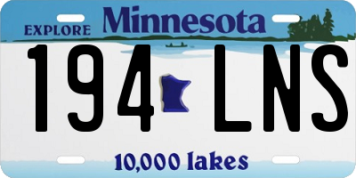 MN license plate 194LNS