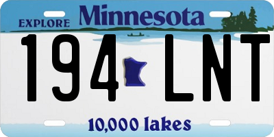 MN license plate 194LNT
