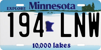 MN license plate 194LNW