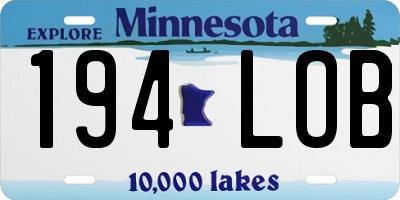 MN license plate 194LOB