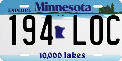 MN license plate 194LOC