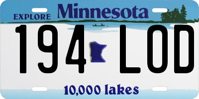 MN license plate 194LOD