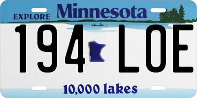 MN license plate 194LOE