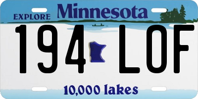 MN license plate 194LOF