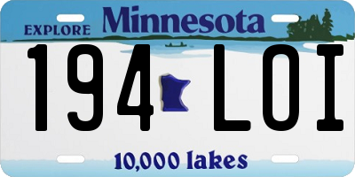 MN license plate 194LOI