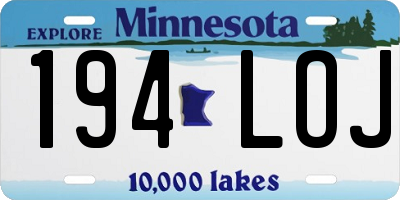 MN license plate 194LOJ