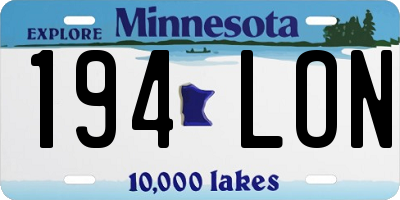 MN license plate 194LON