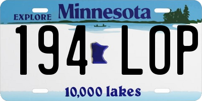 MN license plate 194LOP