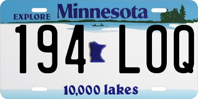 MN license plate 194LOQ