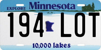 MN license plate 194LOT