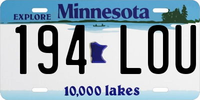 MN license plate 194LOU