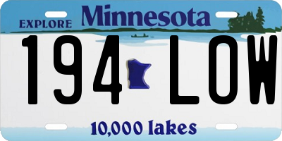 MN license plate 194LOW