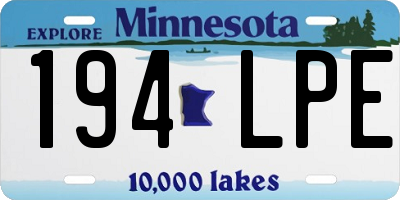 MN license plate 194LPE
