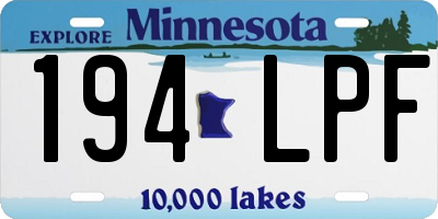 MN license plate 194LPF