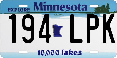 MN license plate 194LPK