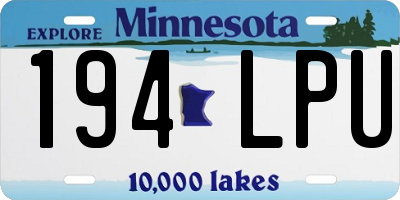 MN license plate 194LPU