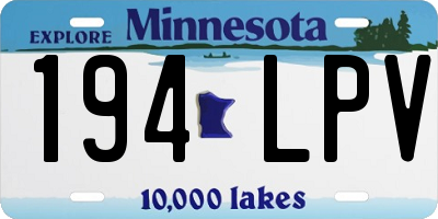 MN license plate 194LPV