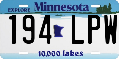 MN license plate 194LPW