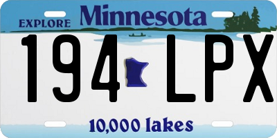 MN license plate 194LPX